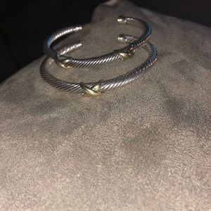 Authentic David yurman x and xx cable bracelets.